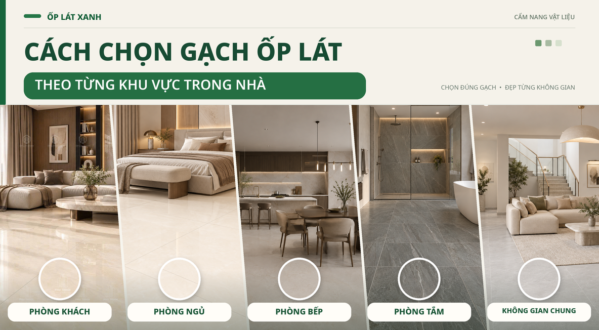 Cách chọn gạch ốp lát theo từng khu vực trong nhà